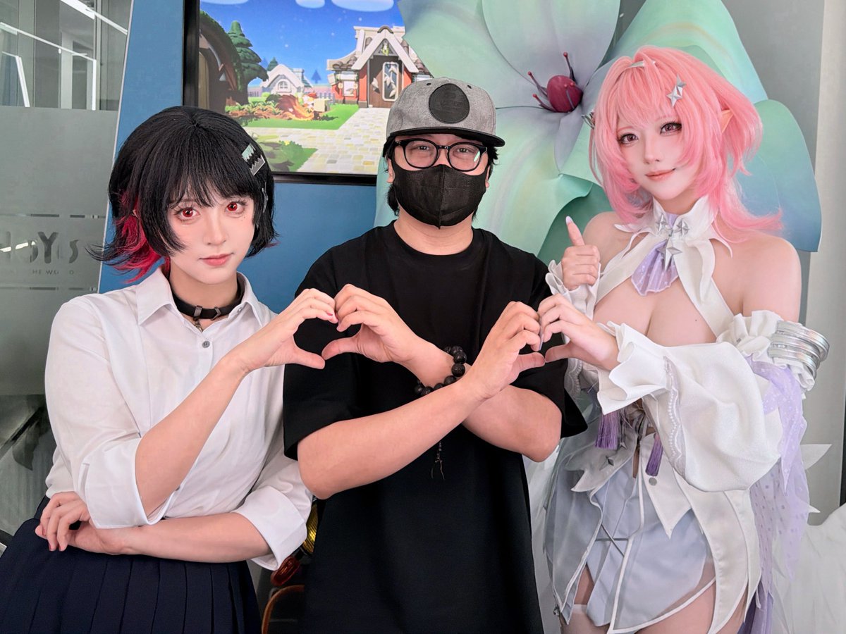 Takomayuyi's tweet photo. 『ゼンレスゾーンゼロ』のプロデューサー・振宇和さんと、エレンの声優kiyoさんにお会いできました！！🦈💤💖🪽 https://t.co/vuvUSc4TkJ
