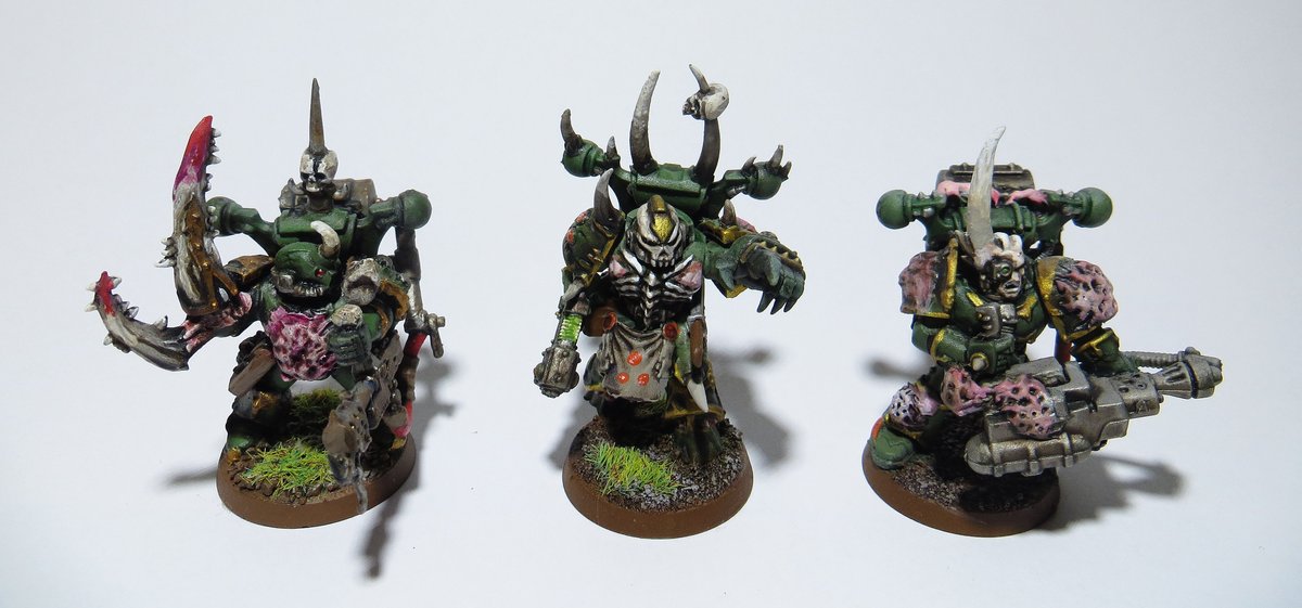 AMetal0xide's tweet photo. Here's some pics of my old Plague Marines converted from the old Chaos Space Marine kits (before we had plastic Plague Marines). :) #Warhammer #Warhammer40k #GamesWorkshop #WarhammerCommunity #Nurgle #Deathguard #Wargaming #Miniwargaming #Minipainting https://t.co/SXHSxZTJhM