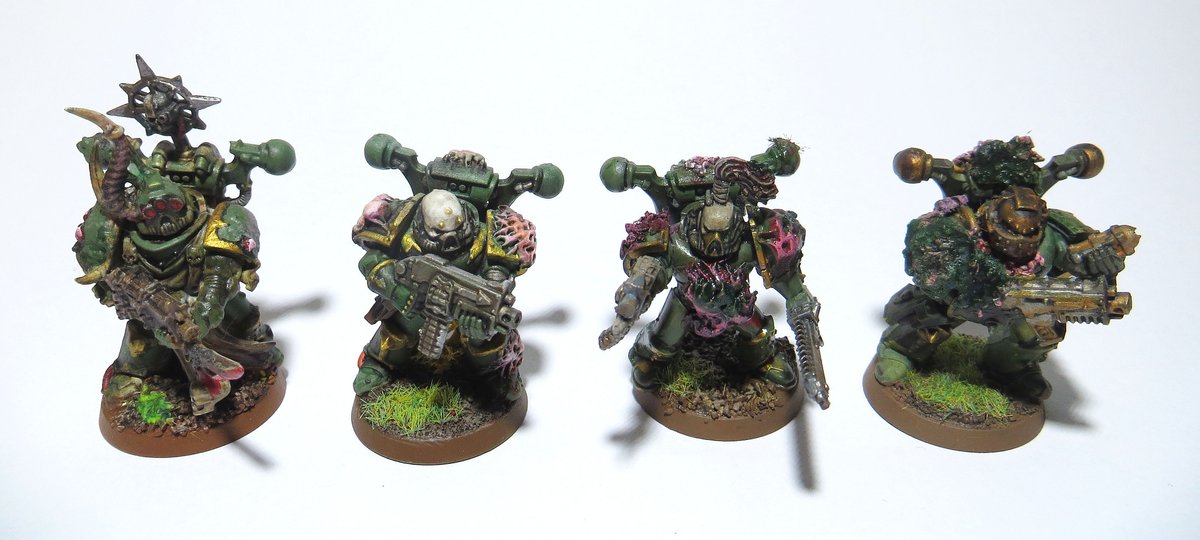 AMetal0xide's tweet photo. Here's some pics of my old Plague Marines converted from the old Chaos Space Marine kits (before we had plastic Plague Marines). :) #Warhammer #Warhammer40k #GamesWorkshop #WarhammerCommunity #Nurgle #Deathguard #Wargaming #Miniwargaming #Minipainting https://t.co/SXHSxZTJhM