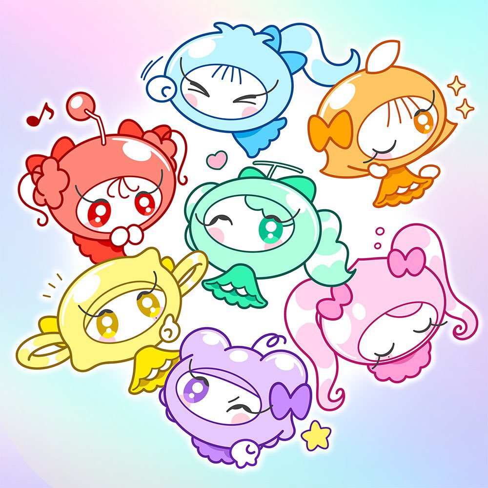 FRUITS_ZIPPER's tweet photo. ✨🚀『FRUITS ZIPPER 超☆観測展』情報🚀✨

🩷🩵💜❤️💛🧡💚
観測船のナビゲーターをご紹介
💚🧡💛❤️💜🩵🩷

超☆観測展では、各展示エリアのガイドを「ふるーつちゃん」がパネルで担当してくれます❣️
エリアごとにふるーつちゃんが説明してくれるパネルを、会場でぜひチェックしてみてくださいね🔍👀✨

前売りチケットは、開催前日の8/5まで販売中‼️
完売回も出ていますので、気になる方はぜひチェックしてくださいね✅

🗓️ 2026年8月6日(木)〜8月18日(火)
📍ラフォーレミュージアム原宿

🔽グッズ付きチケットはこちら🎟️
https://t.co/3p28myLjoQ

🔽詳しくはこちら
https://t.co/n4buCCIInv

#FRUITSZIPPER 
#フルーツジッパー #ふるっぱー