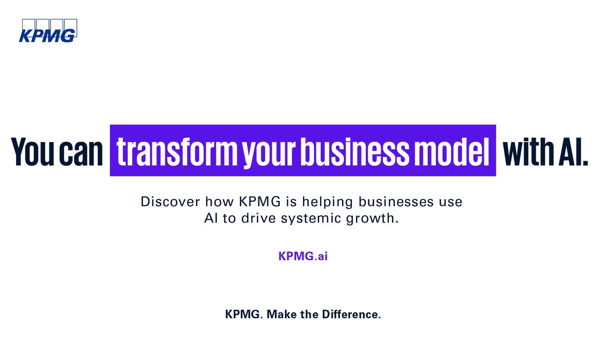 KPMG_GH's tweet photo. #YouCanWithAI
#YouCanWithKPMG
AI is creating opportunities for organisations to grow, innovate and compete.
At KPMG, we work with businesses to turn those opportunities into tangible outcomes.
Click on this link to learn more: https://t.co/gNEdrsc031 https://t.co/UKO1QsFAqj