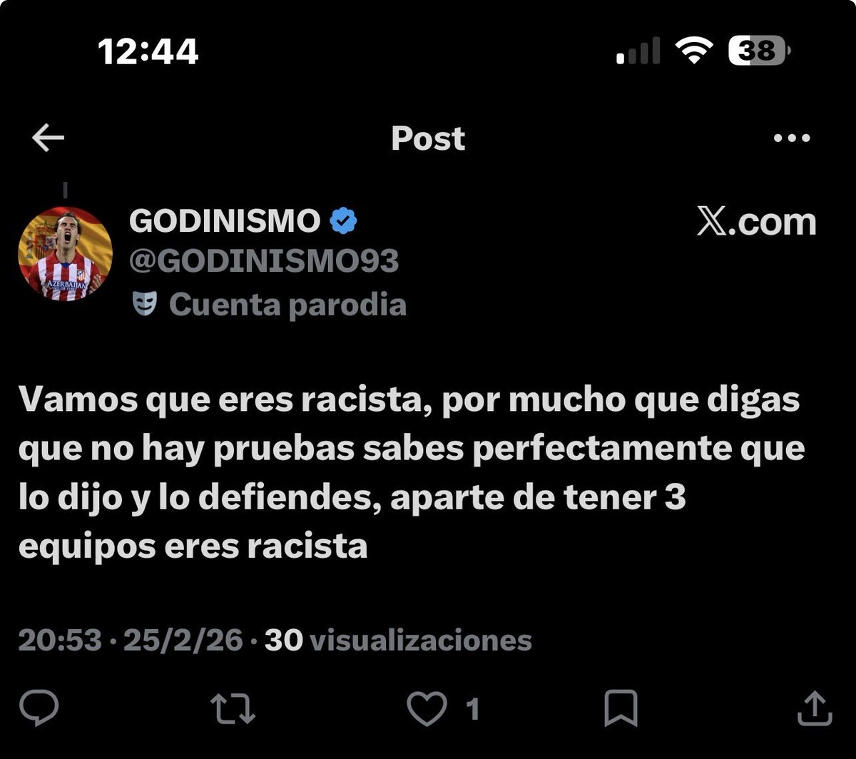 FilosofiaCuler's tweet photo. @GODINISMO93 Luego vas de héroe del racismo https://t.co/1D5m34SWcP