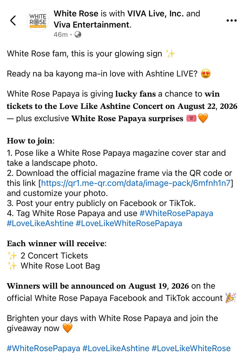 honeybunchAshy's tweet photo. White Rose giveaway!! 🤍 OMG!! Join na guys! ✨💖 

Each winner will receive 2 concert tickets! 🎟️✨

#AshtineOlviga | Ashtine Olviga ✨ https://t.co/Q9J4pEh8x3
