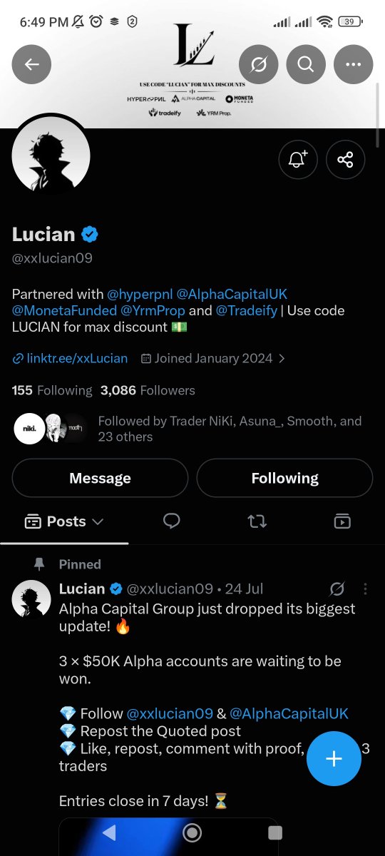 clintxau's tweet photo. @xxlucian09 @AlphaCapitalUK Done!

@_rough1
@Kunswelo1
@Madnessnft_ https://t.co/VzKHiPYtGd