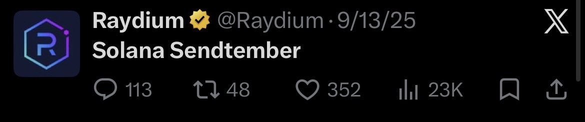 thesiskingg's tweet photo. The next 100x in hindsight. 

Won’t be a dog, won’t be a cat.

It will be Solana Sendtember.

The trenches birthed new cultural term last year and we had our first historical green month

This entry won’t matter soon when we are in millions.

$Send it https://t.co/agKRpFqQ6A