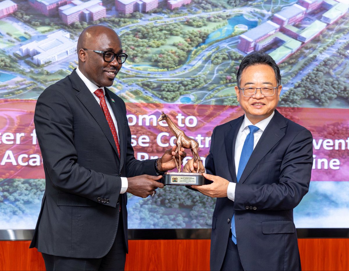 SingoeiAKorir's tweet photo. Earlier this morning, in the company of Kenya’s ambassador to China, H.E Willy Bett, I visited the headquarters of China CDC in Beijing to advance our global health diplomacy. Commended China CDC for support to @AfricaCDC. We look forward to CCDC partnership with Kenya’s new baby, The Kenya National Public Health Institute (KNPHI). @ForeignOfficeKE @kenya_moh @KenyaEmbinChina