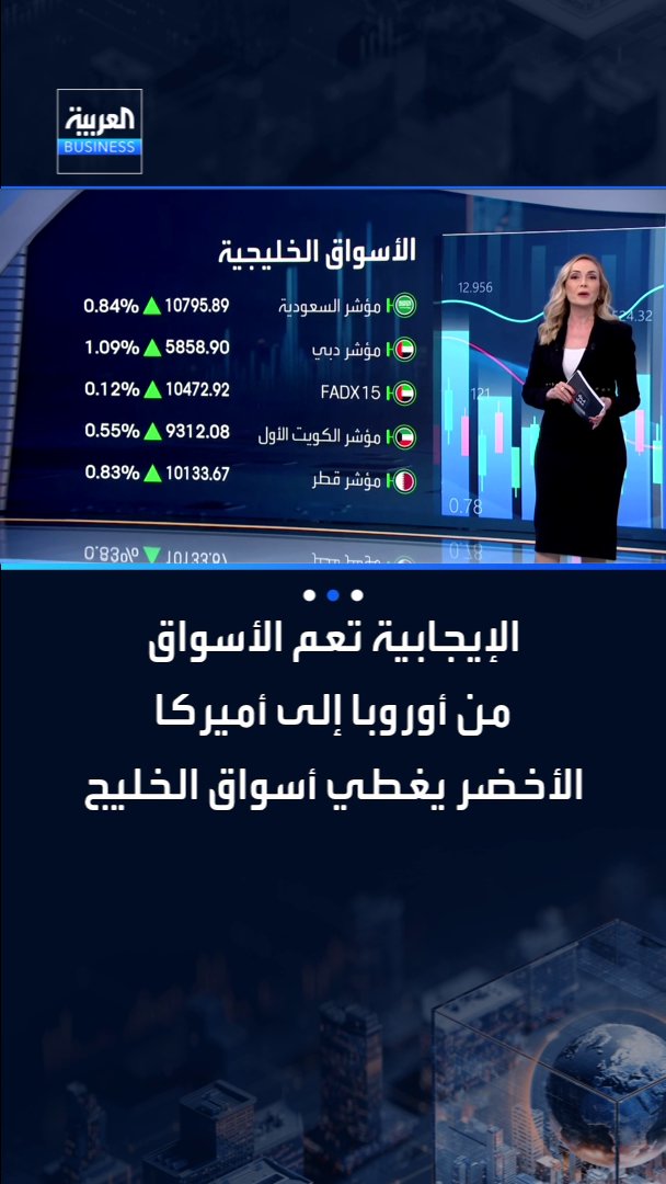 الإيجابية تعم الأسواق من أوروبا إلى أميركا والأخضر يغطي مؤشرات الخليج _Business 