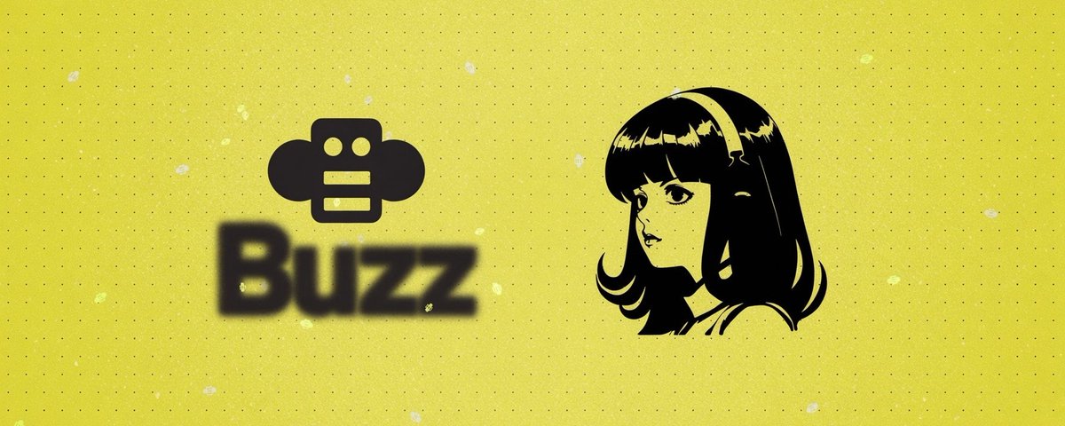 黄色封面以Buzz字样、机器人图标和黑色人物插画为主体,强调Buzz产品品牌。