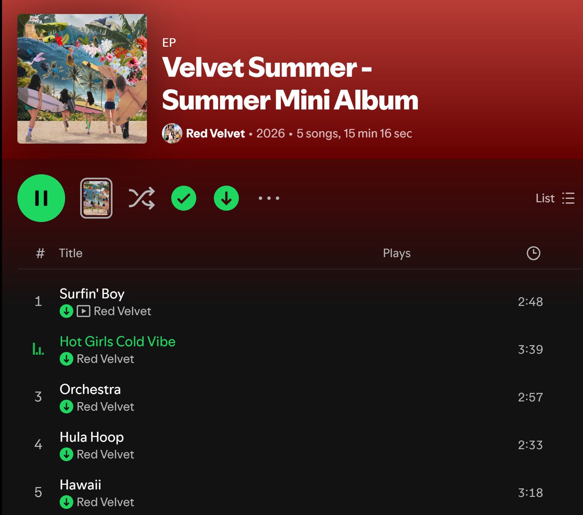 rvelites's tweet photo. All you need is 15 minutes and 16 seconds to call Velvet Summer as Album of the Year.

Stream Velvet Summer on:

Spotify:
➡️ https://t.co/yQFwQW21ln

Apple Music:
➡️https://t.co/WqXCgE0ZLY

YouTube Music:
➡️ https://t.co/qg2gAjFDiw

Velvet Summer Out Now
#SurfingThruTheVelvetSummer
#레드벨벳 #Redvelvet
