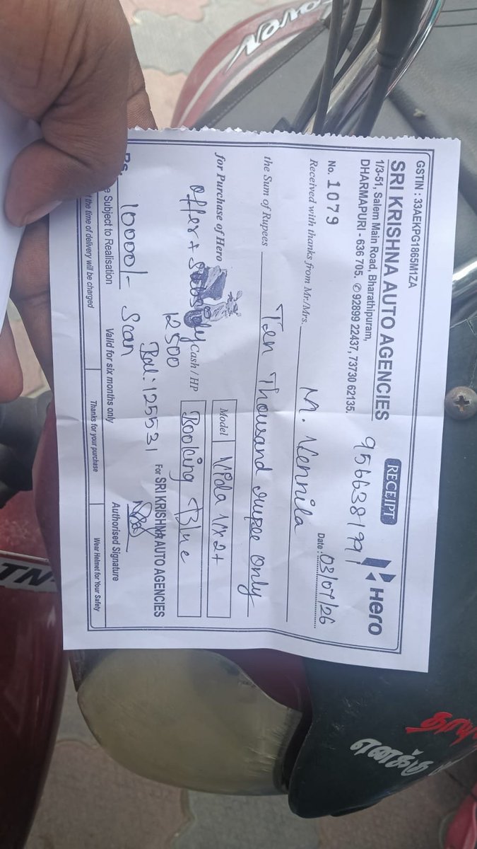 rmuthuraman1983's tweet photo. @VIDAbyHero I booked my VIDA scooter on 3 July 2026 at Krishna Hero, Dharmapuri and have still not received my vehicle. Every time I ask for an update, I'm told to "wait another 30 days," which is unacceptable. https://t.co/2QAY38ngUy