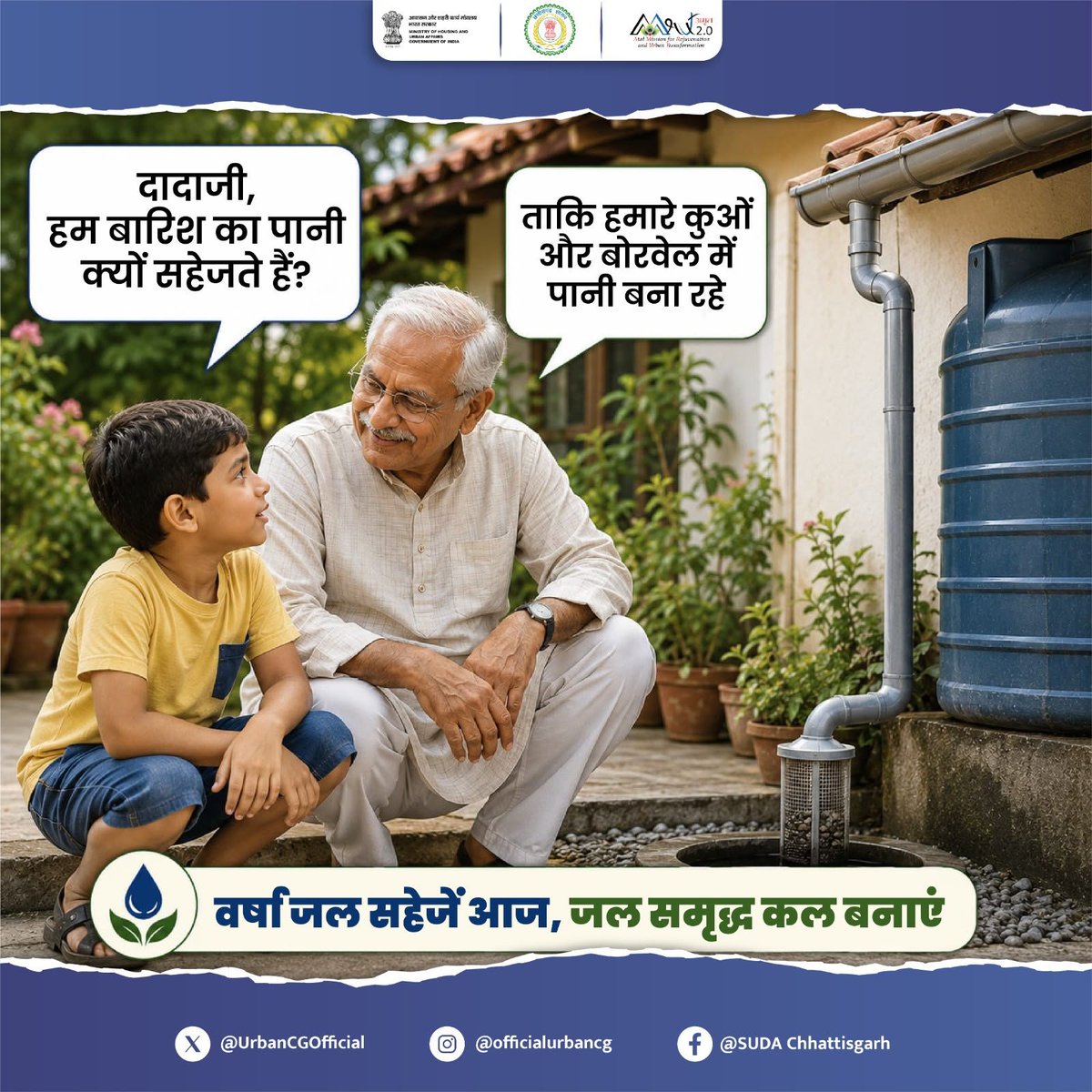 UrbanCGOfficial's tweet photo. बारिश हर साल होती है, फिर भी गर्मियों में पानी की परेशानी क्यों होती है? 

वजह यही है कि बारिश का बहुत-सा पानी बहकर निकल जाता है।

 वर्षा जल संचयन इस पानी को जमीन तक पहुंचाने में मदद करता है, जिससे भूजल का स्तर बेहतर होता है।

 आज उठाया गया एक छोटा कदम आने वाले कई सालों तक बड़ा बदलाव ला सकता है।

#CatchTheRain
#amrutmission2_0 
#urbanchhattisgarh 
#mohua
#arunsao
