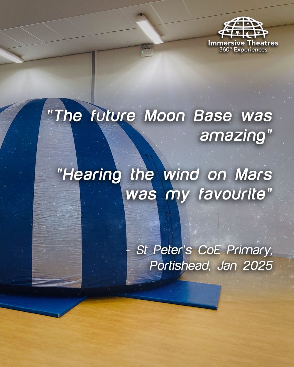 360Theatres's tweet photo. 🌗 MOON & MARS 🔴 - "The future Moon Base was amazing" / "Hearing the wind on Mars was my favourite" - St Peter's CoE Primary, Portishead, Jan 2025 #EduX #UKEdChat #Teaching #EdTech #EduTwitter #TeacherCommunity #TeacherGrowth #Education #TeacherLife #CPD https://t.co/JBmfB5B799