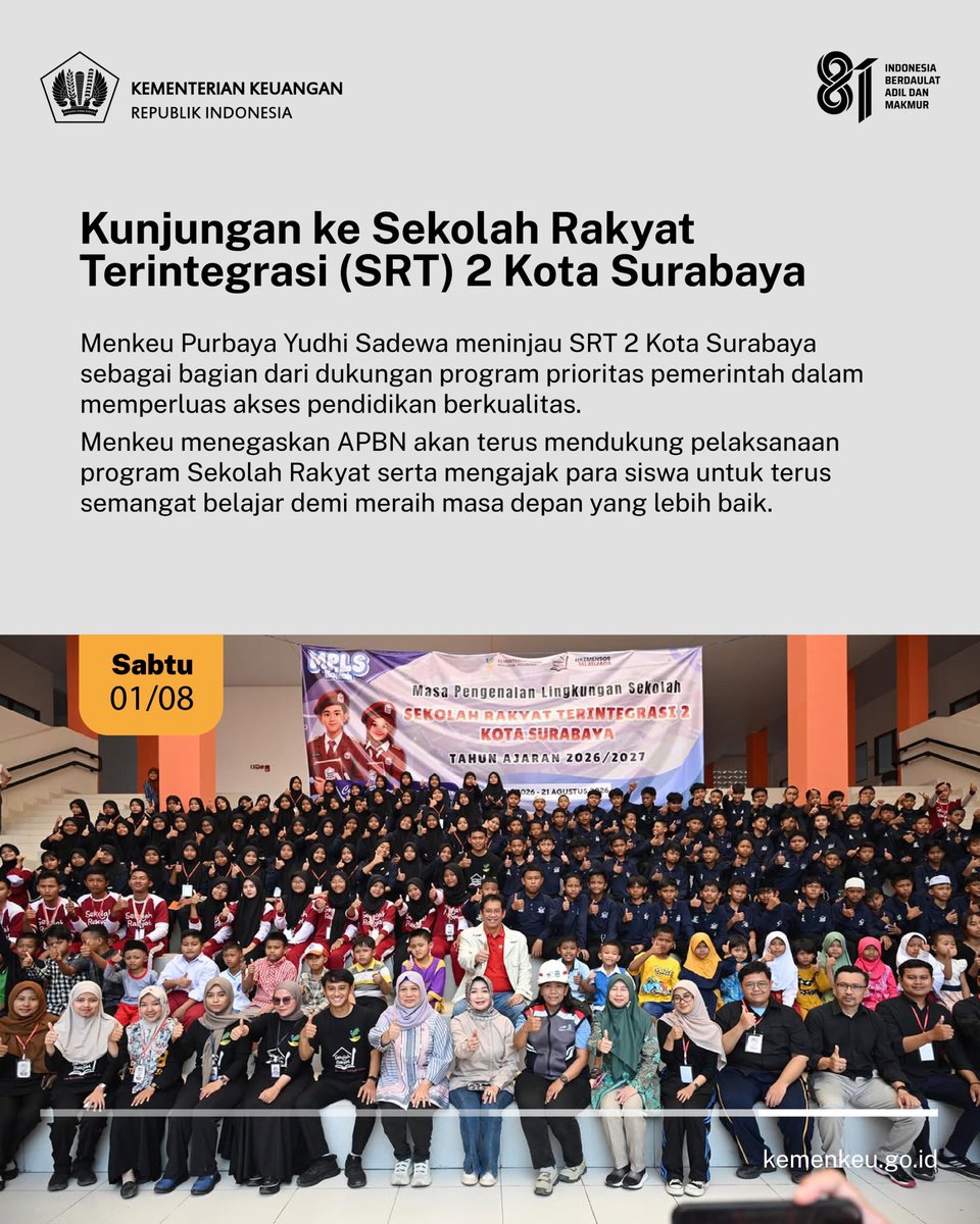KemenkeuRI's tweet photo. Simak rangkuman agendat Menkeu dan Wamenkeu di #KemenkeuSepekan periode 27 Juli - 2 Agustus 2026 (4/4) https://t.co/49K8psFkMd