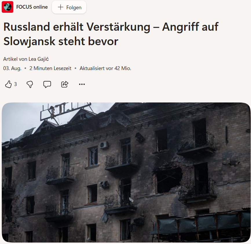 BerndHaake1's tweet photo. Es ist noch nicht lange her, dass nahezu alle deutschen Medien eine angebliche Kriegswende feierten, die Selenskyj mit NATO gestützten Angriffen auf hunderte Kilometer von der Front entfernte russische Infrastruktur und Versandhändler erreicht habe. Der irre CDU Kriegshetzer Kiesewetter sah bereits eine nahe Kapitulation Russlands und phantasierte eine "Stunde Null" für das Land herbei.
Währenddessen rückte Russland kontinuierlich auf die letzten ukrainisch besetzten Donbass Zentren Kramatorsk und Slawjansk vor, was im ÖRR verschwiegen wurde.
Da die EU Kriegshasardeure um Merz zu keinerlei Gesprächen bereit sind und den NATO Stellvertreterkrieg gegen Russland in der Ukraine mit aller Macht am Leben halten wollen, sterben weiter Menschen.
Kriegsgewinnler wie Rheinmetall & Co. samt gewissenlosen Aktionären profitieren (u.a. CDU Wahlbetrüger Merz, der seine Beteiligungen selbstverständlich nicht offen legen will).