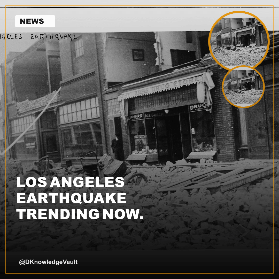 DKnowledgeVault's tweet photo. Los Angeles earthquake trending now. Your move: if you're in a seismic zone, this is a reset trigger. Stop waiting for 'the big one' to matter—update your kit, know your safe zones, verify your building's retrofit status. Early action beats panic. What's your actual contingency …