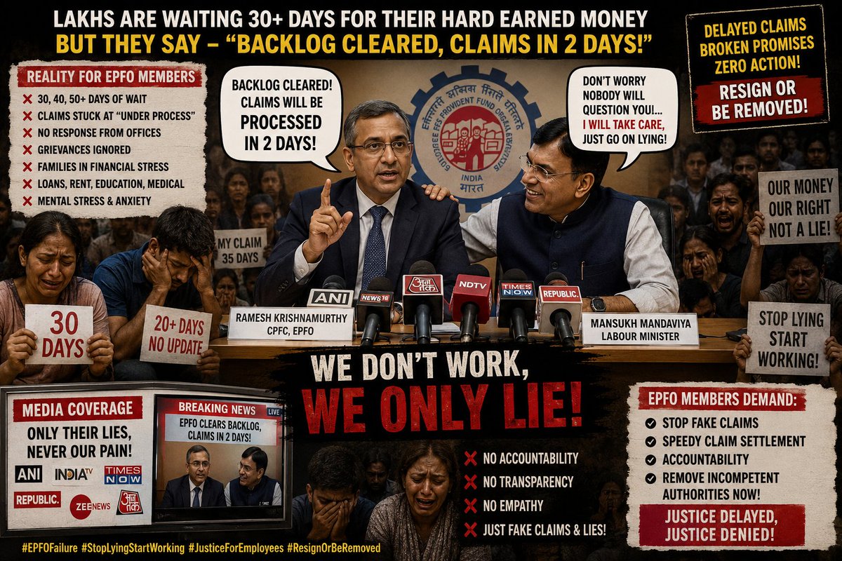 Sai565221's tweet photo. @LabourMinistry Fire CPFC Ramesh Krishnamurthi for claiming the backlog is cleared and 2-day claims while people still suffer 30+ day delays. @mansukhmandviya, @narendramodi act now. Loosing trust in the govt, @officialepfo
My claim was passed to 3 ofcs today @epfopeenya says its now richmond https://t.co/r9pR3CXtOO