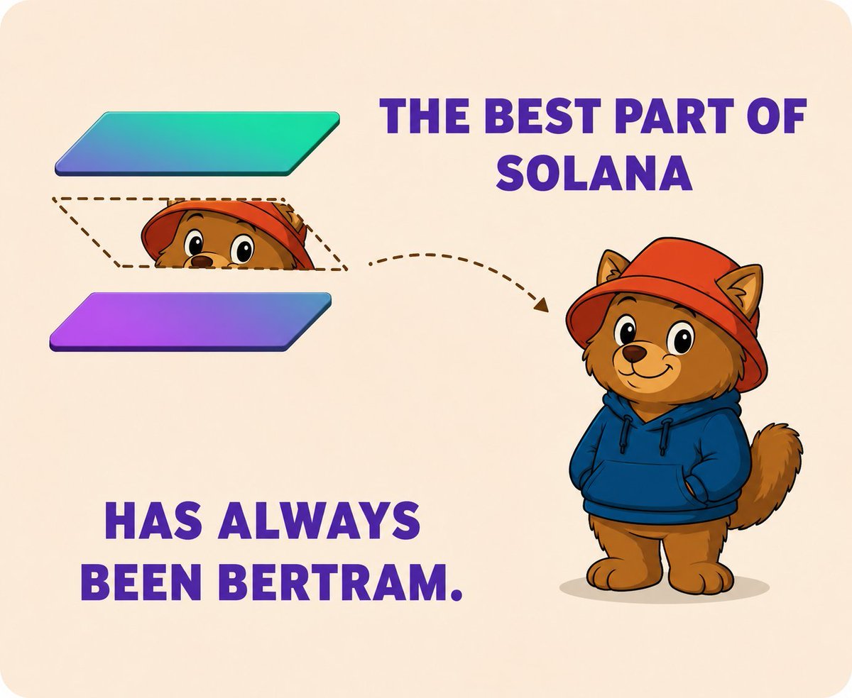 julcia20039's tweet photo. @Cryptoze BUY. $BERT. NOW 

The incoming months will be ultra bullish for the Mayor of Solana. 
Early Bertlivers will be rewarded with generational wealth. https://t.co/CYVBs9AqDh