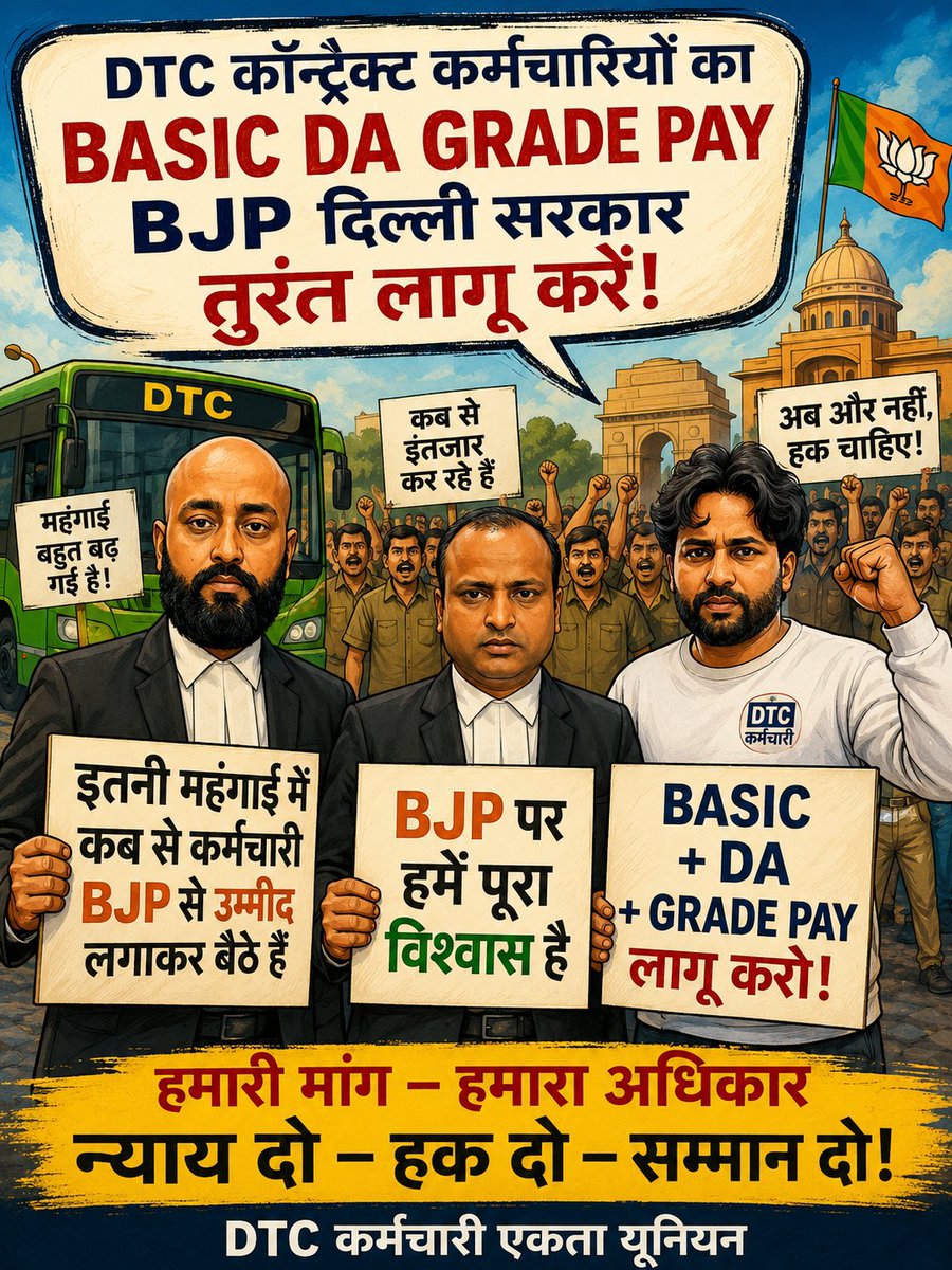 RazabulKhan's tweet photo. @dtc_union DTC KE contract karamchariyo ka bhi bhala karo basic DA LAGU karo unhe pakka karo https://t.co/nlRqThXfGD