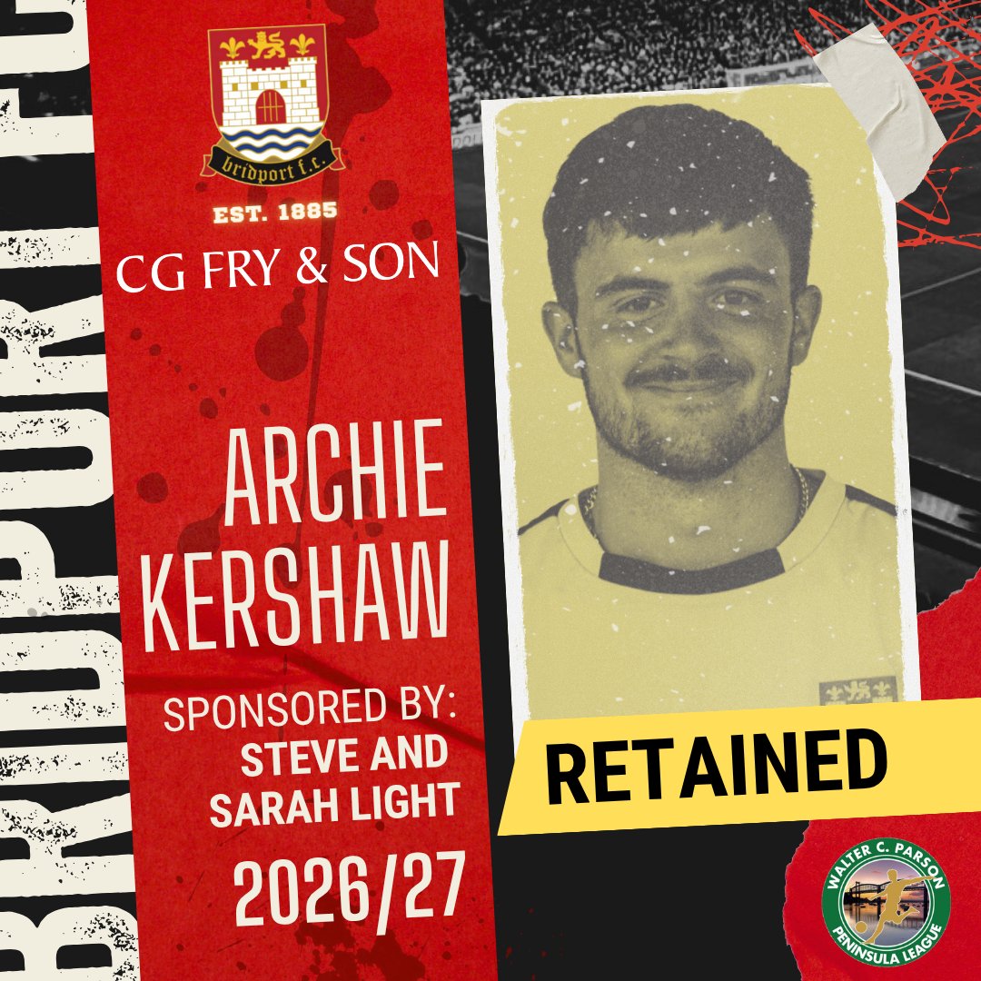 Bridportfc's tweet photo. ⚽️ Exciting news, fans! Our star goalkeeper Archie Kershaw is back for another season! 🙌

A huge THANK YOU to our amazing player sponsors, Steve and Sarah Light, for making this possible. Your support means the world to us! ❤️

Can't wait to see Archie in action? Let us give a shout out for Archie in the comments! 👇

#GoalkeeperGoals #TeamSpirit #SeasonReady #beelieve