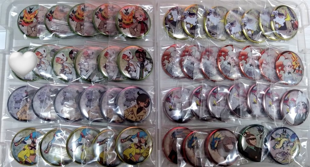 puyo0929's tweet photo. 【交換/譲渡】ポケモン 缶バッジ ミアレ編

譲➝タウニー5、★ピュール5、マチエール6、カナリィ5、タラゴン7、グリーズ7、アンシャ7、★F(フラダリ)3、マスカット、コルニ

求➝カラスバ、キョウヤ＞ジプソ、定価＋送料

★は交換のみ
カラスバ1⇔こちら複数提供可能です。
続きます➝ https://t.co/qVHhyp23nx