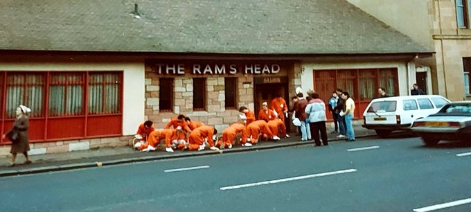 oakroyd's tweet photo. #Shoap - Literalists on a pub crawl along Maryhill Road, #Glasgow.   Pic - Billy Rowe. https://t.co/z4G5DgFn6Z