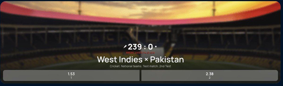 lukycricketIN's tweet photo. West Indies vs Pakistan, time for the second test 
do you agree with the odds ? https://t.co/ziEOxPp2DG