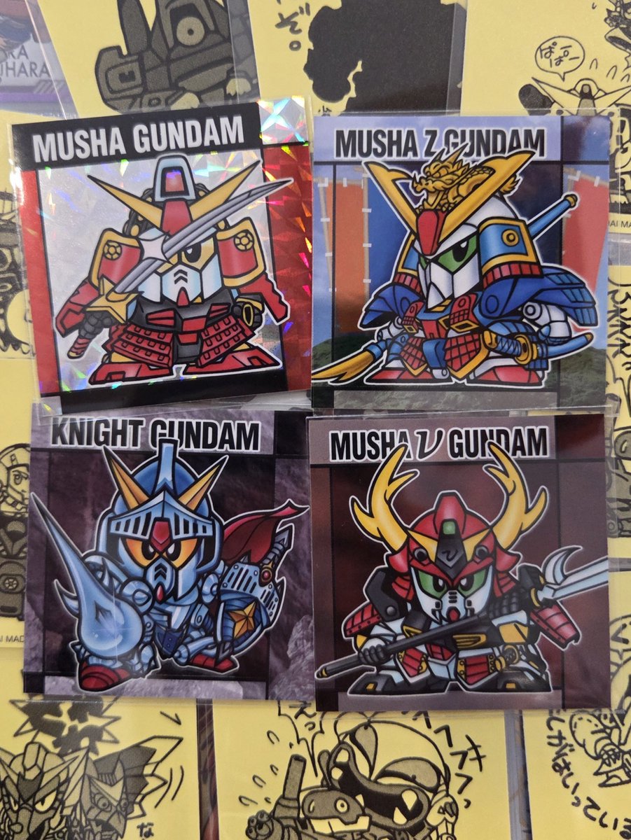 ZNGtoys's tweet photo. Some of my favourite seals from the Original SD Gundam Snacks. Happy to have Musha and Knight Gundam. Psycho is cool too.
#bonusseal #bonussticker #sdgundam #自作シール #48-JL https://t.co/Fw3yWh9Ocw