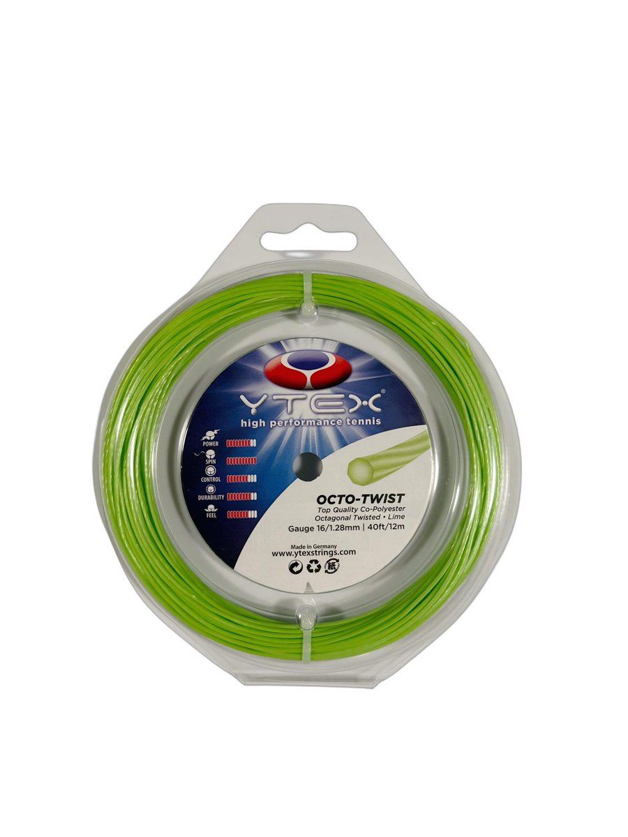 YTEXJapan's tweet photo. 【公式】高密度スピン Octo Twist 🎾🐙
8角形構造に精密なツイスト加工を施したハイブリッドな多角形コーポリ 面での適度なホールド感とシャープな弾きが強烈なスピン回転と高いコントロール性を実現 優れたテンション維持で思い通りの軌道を描き続けよ
#TeamYTEX @ytexstrings https://t.co/ExQjxPtZ7O