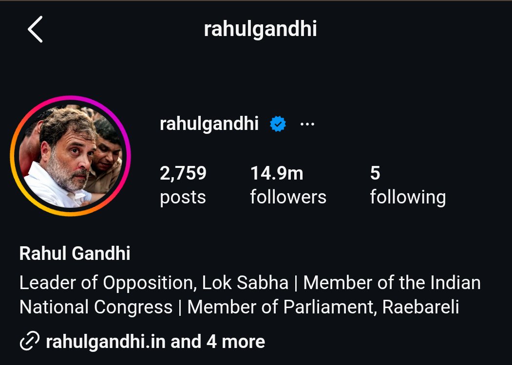 rgeclip's tweet photo. LoP @RahulGandhi has updated his Instagram display picture. https://t.co/vpQPltI4zM