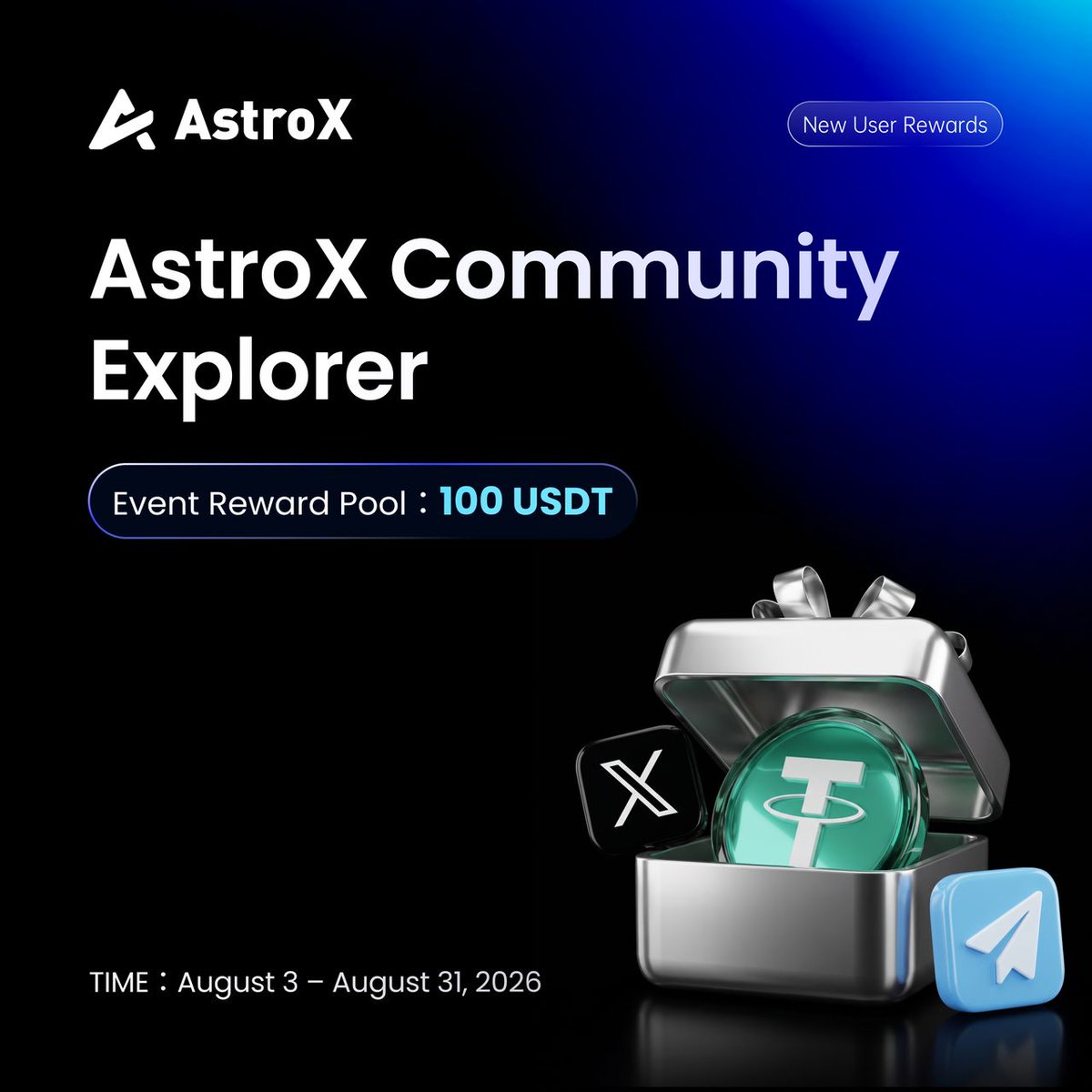 AstroX_Global's tweet photo. 🚀 A new month. A new AstroX journey.
AstroX Community Explorer is now live. Complete missions, explore the AstroX App, earn points, and compete for weekly $USDT rewards.

Follow, repost, and join Telegram https://t.co/jdKGz2t3x1 

📱 Week 1: App Explorer Week
📅 Ends on Aug 9

Your August progress begins with your first mission 🌱