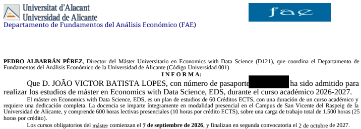 joaopititinga's tweet photo. É isso amores, dentro de algumas semanas estarei arrasando na Espanha!

Aluno do mestrado em Economia e Ciência de Dados da Universidade de Alicante https://t.co/bMANhKg6ct