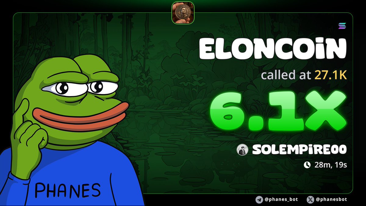 sol_empire1's tweet photo. 6.1x up on $ELONCOIN

Tg class printing Massive profile 🚀💸

Dm: https://t.co/5fkW53I37c to join 

2tJNy9Ep8bCXWMGSZkFt2r91rKLXbC5vAnTmYi8bpump https://t.co/ZuqLXqnMZc