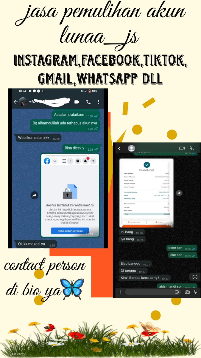 claudiqaz's tweet photo. All JASA RECOVERY AKUN dan PEMULIHAN AKUN 🎁

🥇 JASA HAPUS AKUN 
🥇 JASA PEMULIHAN DAN BALIKIN AKUN LUPA PASWORD/KE HACK
🥇 JASA LACAK LOKASI
🥇 JASA SADAP WA
🥇 JASA LACAK HP HILANG BY NO HP/IMEI
🥇 JASA HACK/PEMULIHAN AKUN (EMAIL,IG,WA,TWITER/X, FB,TIKTOK)
#zonauang https://t.co/Mr2WEAHszc