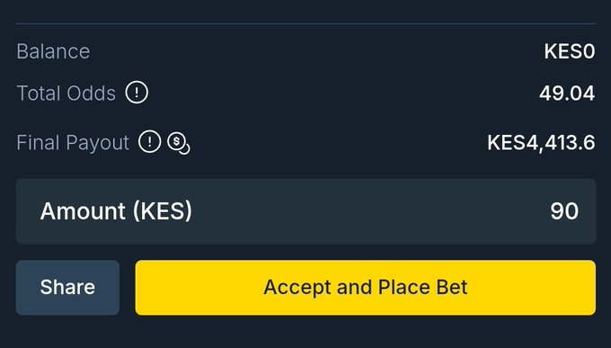 LawrenceMuga6's tweet photo. These are 49 odds if I risk my hard-earned 90 bob; by evening, I will have 4,400. What do you say and think? https://t.co/XEoNLTkmjA