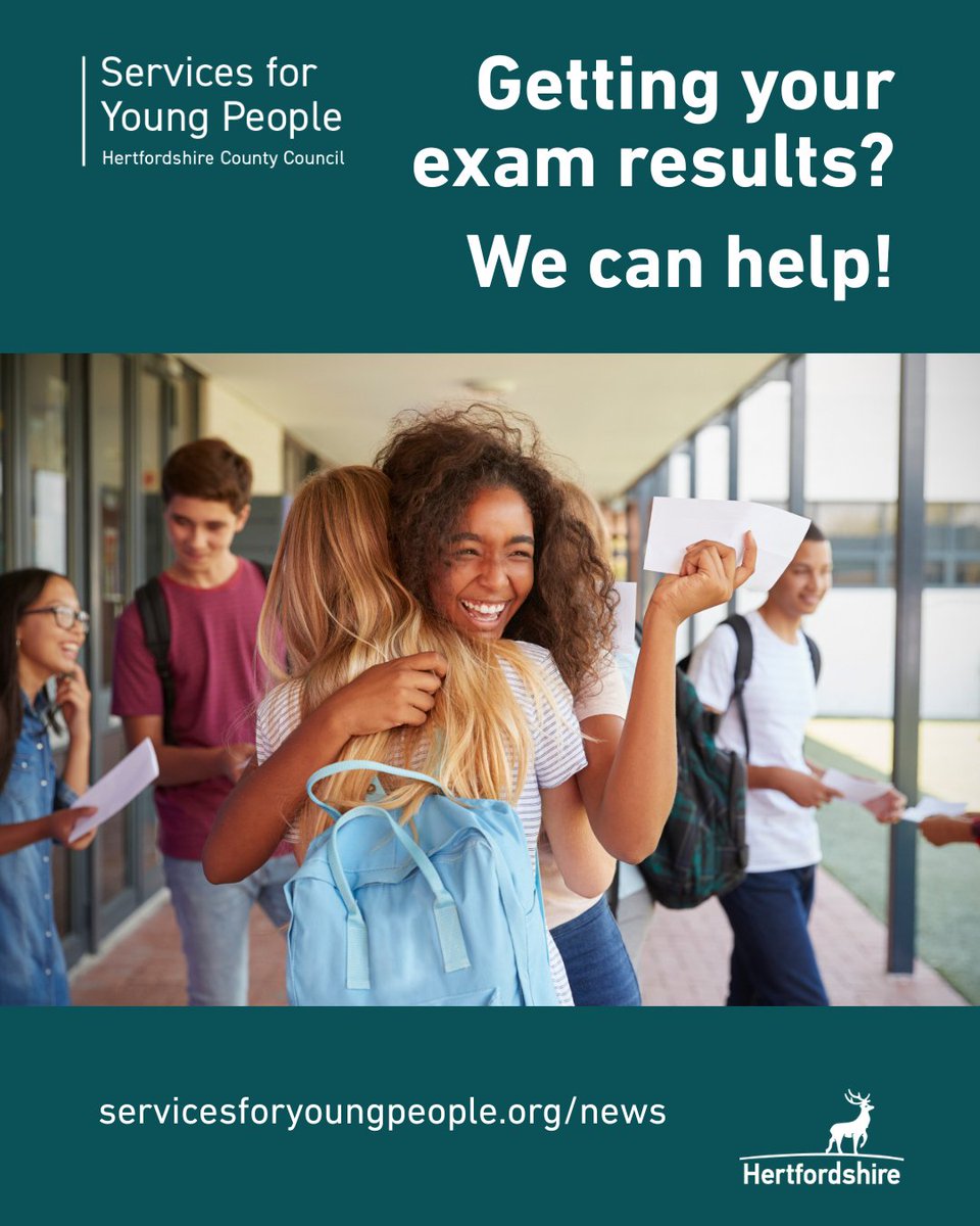 HCCSfYP's tweet photo. Whatever your results, our Advisers can help you explore all your options and make the best choice for your future.

Come to the SfYP 11-5 Hub in your local area - no appointment needed.

Find the venues and opening times on the SfYP website: 
https://t.co/frcP1zh8Ar

@hertscc @JustTalkHerts @CareerEnt @First_Rung