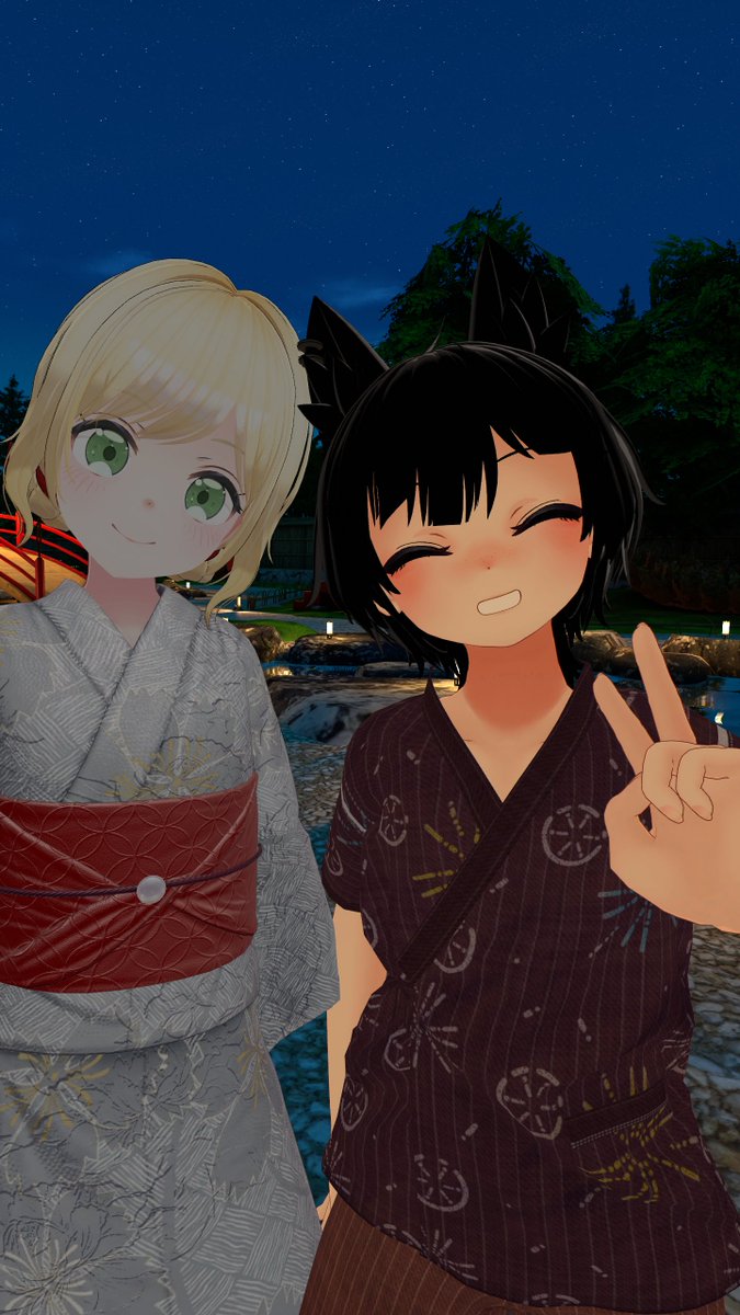ryunosukerr_vrc's tweet photo. 昨夜。
わりと早く帰宅できたので、なんとなくログインしてなんとなくSocialを見てたら、kimonowaさん主催「ゆかたde花火大会」カサデルシェインスタンスがあるのを発見。
VRCでいろいろな花火大会のワールドがあるけど、リアルという点では一番のワールドだと思った。
凝った演出とかではなく、ホンモノの花火、ホンモノの音に近い迫力！
#カサデルシェ #Kimonowa