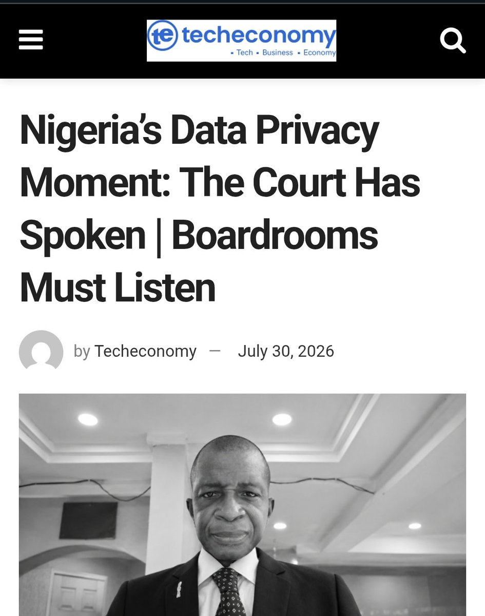 ComputicsN's tweet photo. This court ruling just unlocked “one of Nigeria’s most overlooked economic opportunities.”

Every major company must now hire DPOs, do audits, register with NDPC.

New careers. New industry. New rules.

My take: https://t.co/aLBPM9Y6Ky

#JobsInNigeria #TechPolicy #AfricaTech https://t.co/MNYY0WSgvK