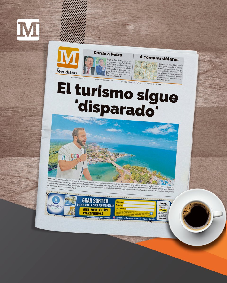 elmeridiano_co's tweet photo. !Feliz Lunes! ☕

Esta es nuestra #ContraPortada para hoy en Córdoba.

#ElMeridiano31Años
#ElMeridianoTeUbica
#LaVerdadSinAfán
@ErasmoZB 
@GobCordoba_ https://t.co/UhERbdnhmO