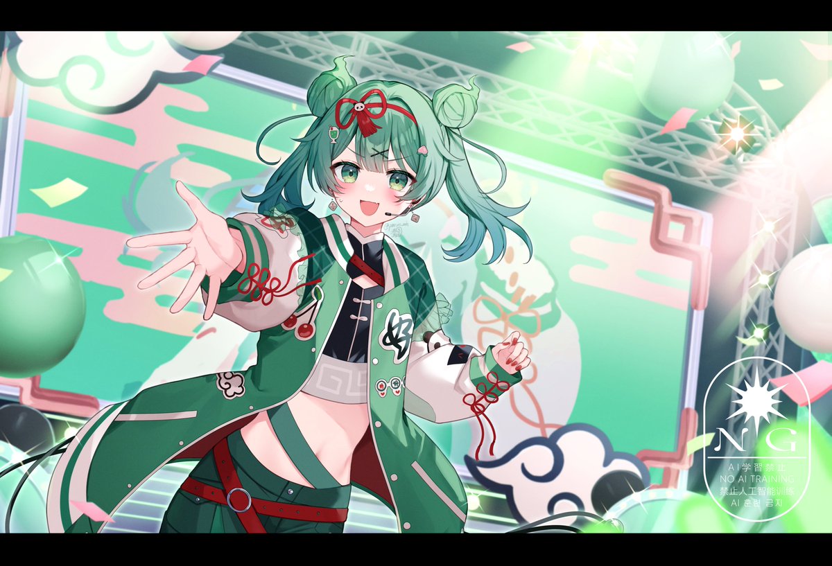 paruo_orh's tweet photo. ハオミクon stage！💚🍒
#初音ミク https://t.co/LhIahGMGx2
