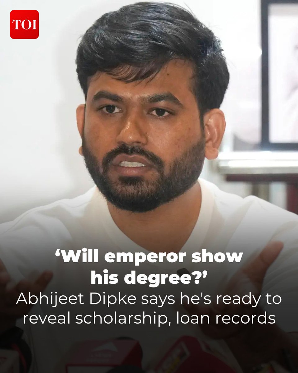 timesofindia's tweet photo. #CockroachJantaParty (CJP) founder #AbhijeetDipke on Monday challenged #BJP leaders to make their educational qualifications public after an RTI query was filed seeking details of the funding for his studies abroad.

Details here 🔗https://t.co/9cGS9ltx8y

Don’t miss the complete coverage - get the TOI App 👉 https://t.co/ogFaRsUKyn