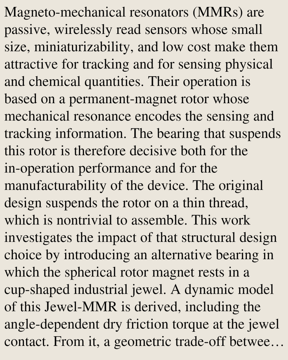 CWHN's tweet photo. Impact of Structural Design on Magneto-Mechanical Resonators: The Case of a Jewel Bearing Variant

David Conrad, Jan-Philipp Scheel, Frauke H. Niebel, Hossein Shabanalinezhad, Nora Timm, Sarah Reiss, Fabian Mohn, …
https://t.co/zLRCKdjKDk [𝚙𝚑𝚢𝚜𝚒𝚌𝚜.𝚊𝚙𝚙-𝚙𝚑] https://t.co/Nhgu7p4R58