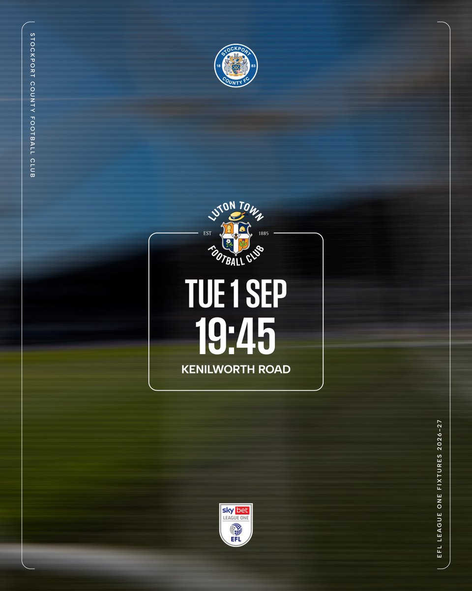 StockportCounty's tweet photo. We have received a total allocation of 1,342 tickets for our midweek trip to Luton Town in Sky Bet League One next month.

Visit the club site for our full on-sale ticket plan.

#StockportCounty