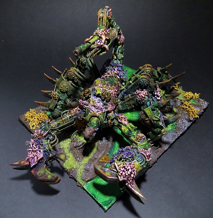 AMetal0xide's tweet photo. My Khorne Brass Scorpion I made but kitted out to fit in with my Nurgle army. Still think it looks cool although I might 3d model and print an updated version at some point. #Warhammer #Warhammer40k #GamesWorkshop #WarhammerCommunity #Nurgle #Deathguard #Wargaming #Miniwargaming https://t.co/JzjUL2Ce0L