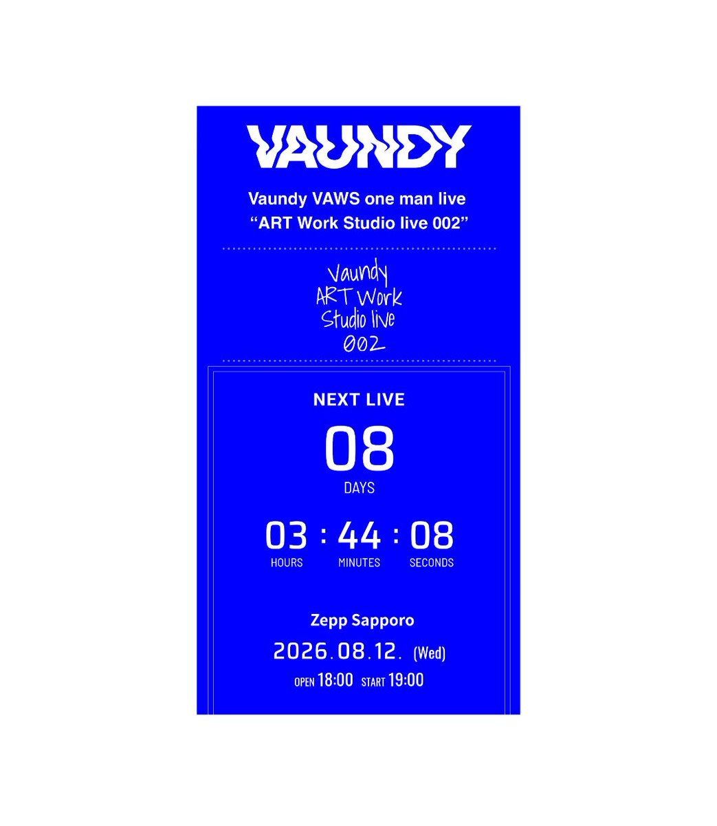 Vaundy「ART Work Studio live 002」Zepp Sapporoで8月12・13日開催、グ