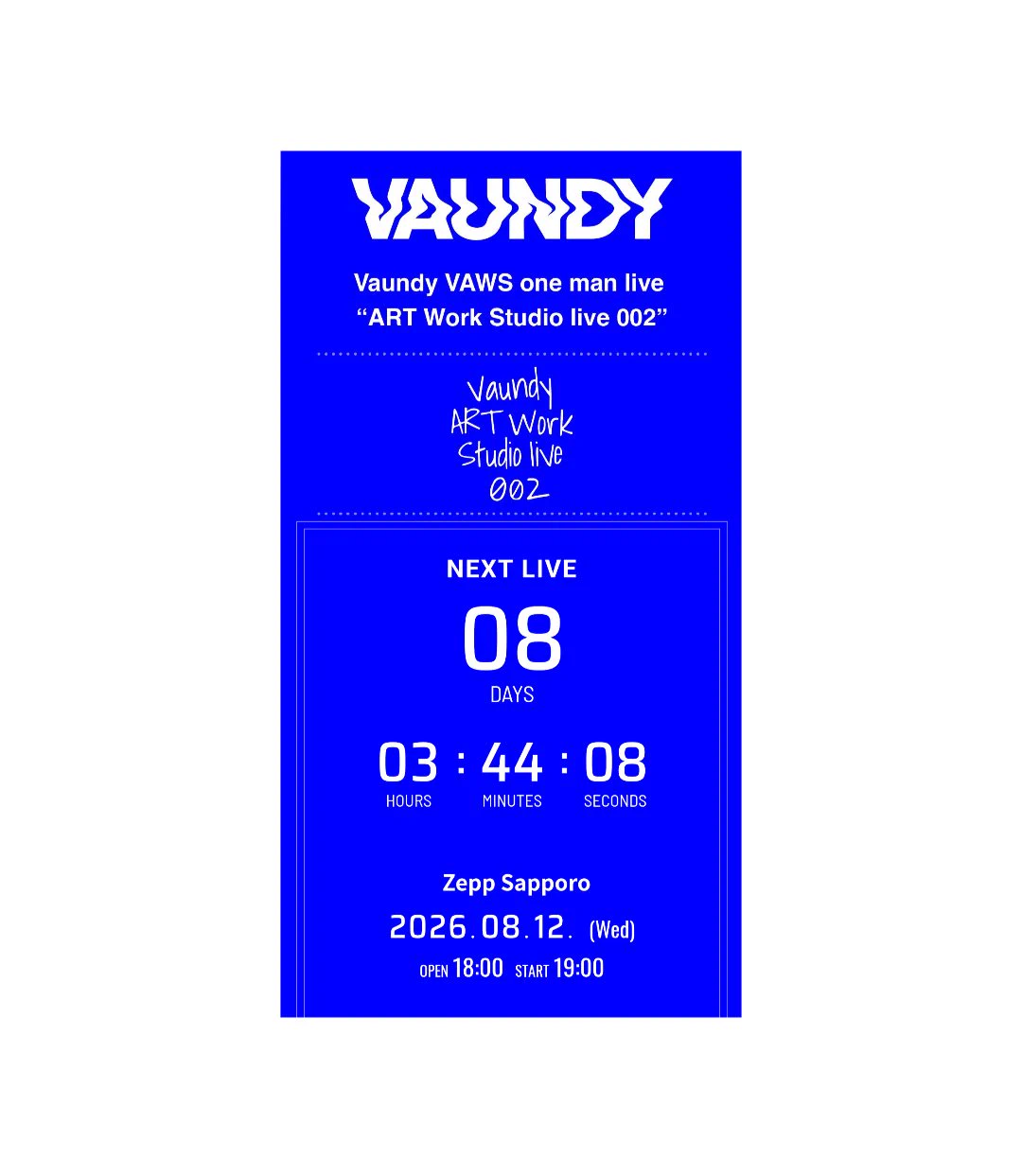 Vaundy「ART Work Studio live 002」Zepp Sapporoで8月12・13日開催、グ