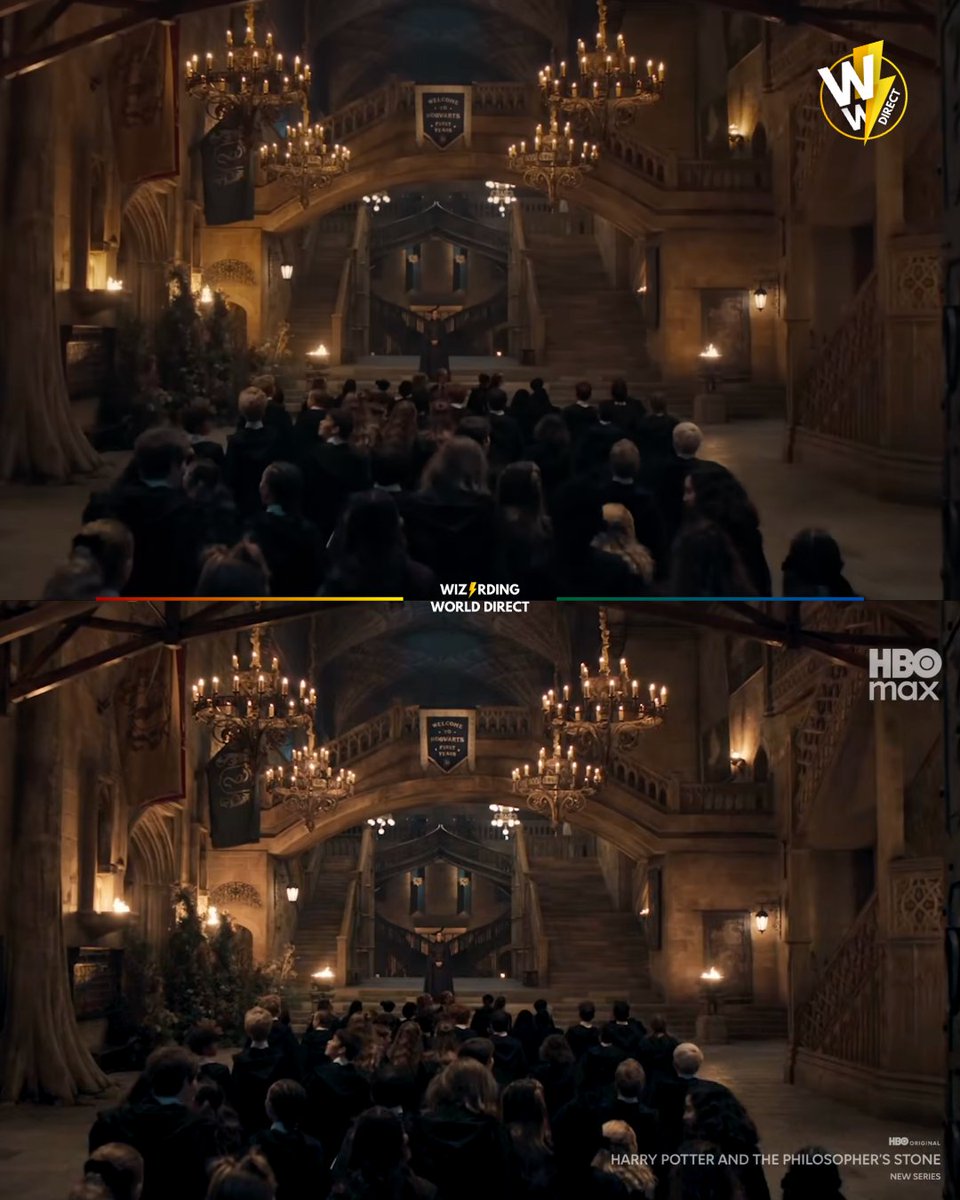 WW_Direct's tweet photo. It seems that some scenes are brighter in the HBO ad than in the Harry Potter and the Philosopher's Stone trailer

⬆️ Trailer
⬇️ New HBO ad https://t.co/eSFnzzwKpb