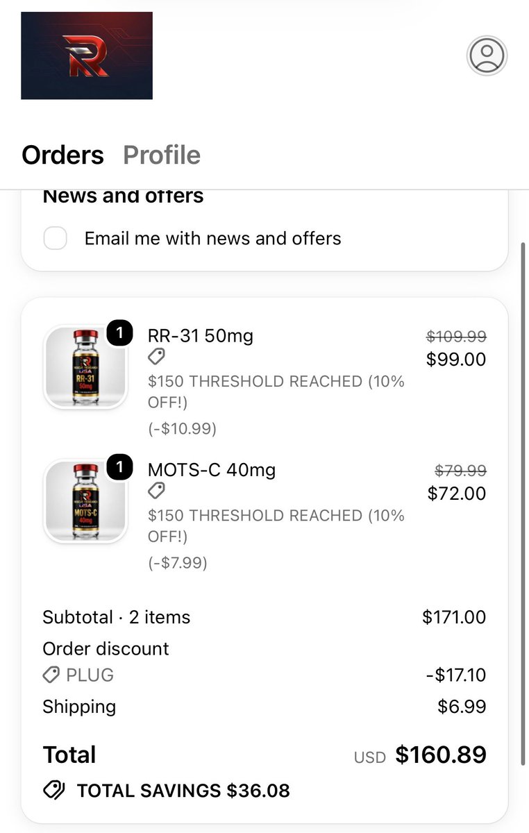 BTCStewardship's tweet photo. @ThePepGuy Order placed! 🤝

Thanks @peptideplug_ai for helping the community find reputable vendors and save money on orders. Every dollar saved is another dollar toward future research.

And thank you @RescueResearchUSA for being a reliable source of quality research peptides! https://t.co/pWswm1pXPQ