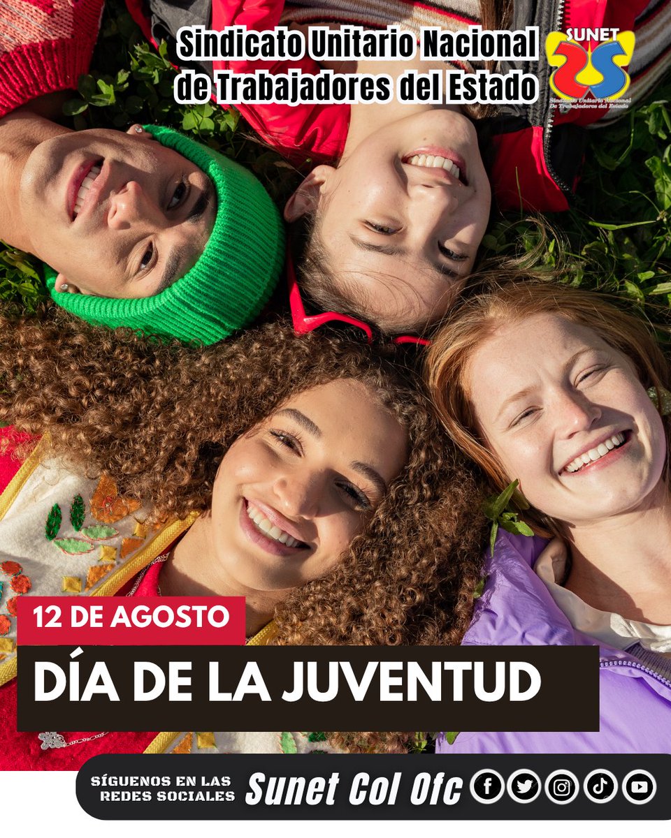 sunetcolofc's tweet photo. #sunet │👋🏼  Hoy Conmemoramos

💙🌍 Día Internacional de la Juventud
Hoy celebramos la energía, el talento, la creatividad y el compromiso de las y los jóvenes que, con sus ideas y acciones, construyen el presente y transforman el futuro.
@GermanSUNET https://t.co/FpMYnK8vWw