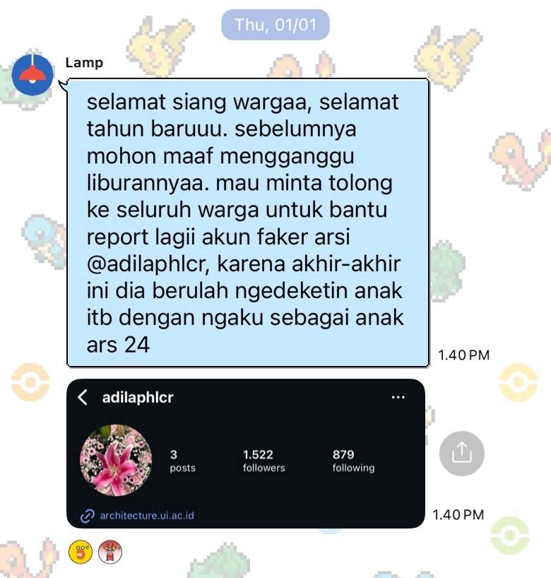 uibaseNG's tweet photo. ui! guys tolong bantu REPORT FAKER akun ig @/adilaphlcr ⚠️⚠️ dia udah 3 tahun pura2 jadi anak arsi ui sampe nyuri foto org termasuk ngepost wajah, tugas, dan ortu mahasiswa arsi ui. dia jg ngescam banyak orang di luar ui! https://t.co/fCLHhVDv9O https://t.co/FKyb57Jsoy