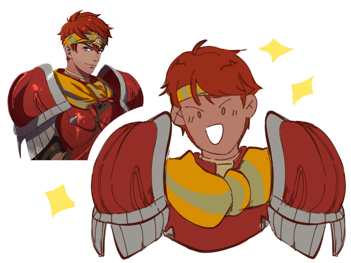 Mana_draws's tweet photo. What's with Nathan's comically big pauldrons https://t.co/koYqkJH5bv